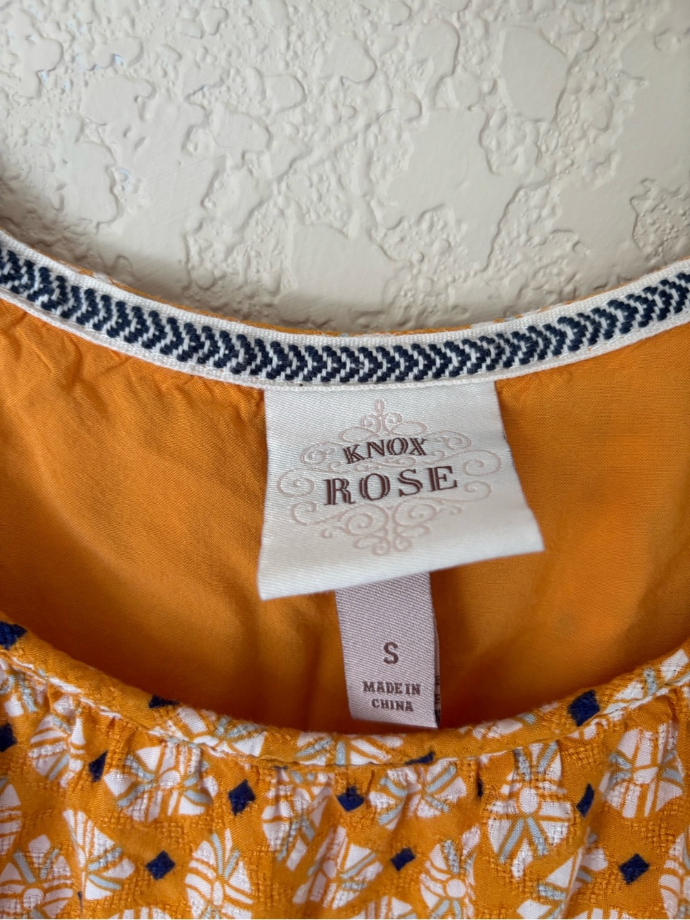 Knox Rose orange and white geometric print dress size S - Picture 4 of 8